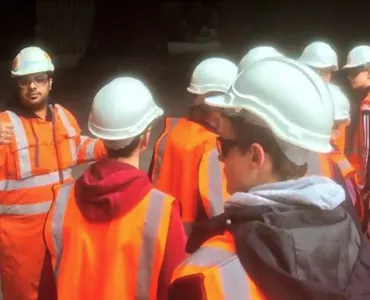 Visitors to Dunbar cement plant