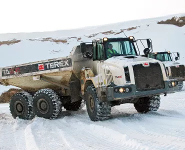 Terex TA300 in snow