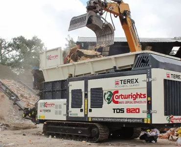 Terex TDS 820 twin-shaft shredder