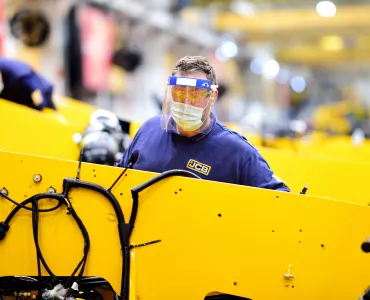 JCB worker woith visor