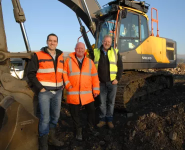 Stewart McNeish, Gerry Sweeney and Volvo area business manager Gerry Logue