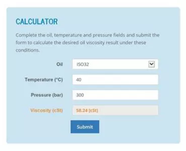 Hydraulic oil viscosity calculator app