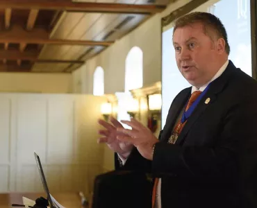 IQ President Phil Redmond speaking at the Tower of London