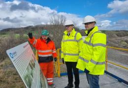 L-R: Peter Butterworth, Tarmac’s director of Lime and Powders; shadow industry minister Bill Esterson MP; and Jon Pearce, Labour’s prospective parliamentary candidate for High Peak