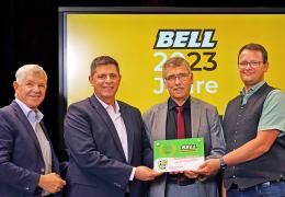 Appreciation from the district and municipality: (L-R) Bell Group chairman Gary Bell and group chief executive officer Leon Goosen with District Administrator Reinhard Krebs and 1st Alderman Hörselberg-Hainich, Michael Thomas