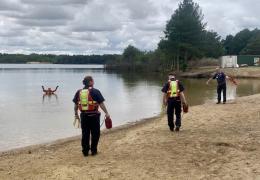 Norfolk Fire and Rescue carrying out a demonstration at Bawsey Pits