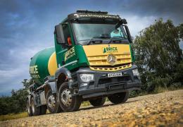 One of Brice Aggregates’ new Mercedes-Benz Arocs 3240 concrete truckmixers