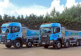 John Bourne & Co have 18 vehicles, consisting of eight-wheel tippers and eight-wheel grab lorries