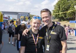 Tim Ferwerda, Finning UK managing director, celebrating the 90th anniversary at the company’s Cannock headquarters