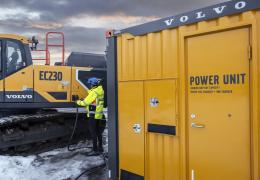 The Power Unit working with an EC230 Electric excavator