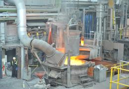 The 7-tonne electric-arc furnace at the Materials Processing Institute’s Teesside campus