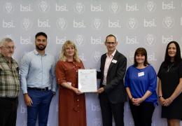 A team from Aggregate Industries was invited to BSI’s offices in Milton Keynes to receive the certificates earlier this month