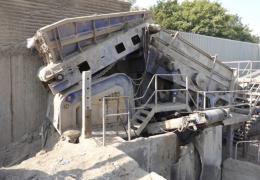 Grzegorz Poreba was caught between the metal bridge and the conveyor belt in the front of the photo and sustained severe crush injuries