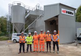 Pictured (L-R): Peter Andrew, group director, Hills Quarry Products; Adrian Clarke, Wilmington site owner and franchisee; Nick Tregale, concrete plant manager; Grant Carter, concrete operations assistant; Terry Newsham, commercial business manager; and James Cooke, divisional director, Hills Quarry Products