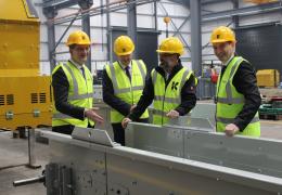 Steve Baker MP, Minister of State for Northern Ireland (far left), toured the Kiverco factory with members of the senior management team