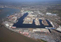 The Port of Tilbury on the river Thames