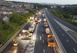 Aggregate Industries' Foamix trial on an M65 slip road in Lancashire