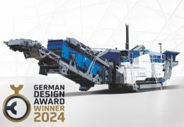 The Mobirex MR 130(i) PRO impact crusher from Kleemann impressed with jury of the German Design Award thanks to its environmentally sound drive concept, user-friendliness, and striking design