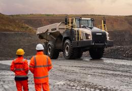 Articulated dumptrucks can move large amounts of material over challenging terrain in tough conditions