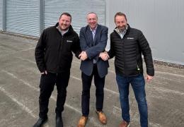 L-R: Jason Periam, dealer development manager, SANY UK; Mark Kennedy, head of Ballyvesey UK Plant Division – TDL Equipment; and Leigh Harris, business development director, SANY UK 