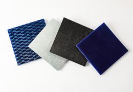 Rhino Hyde Blue liners can be custom-made with several different backings, including solid steel, plain, expanded metal, fabric and ceramic chip embedded