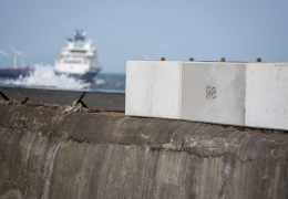 Concrete blocks made with Recyck8’s R8 Mix are being used to bolster sea defences at Port of Aberdeen