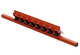 Martin Engineering's new secondary conveyor belt cleaner features a latch pin that releases the cartridge from the mainframe allowing cartridge removal and replacement