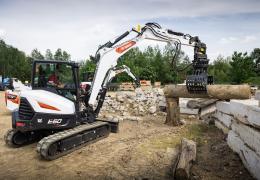 Bobcat E60 compact excavator in operation 
