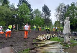 Twenty-three volunteers from Aggregate Industries spent 92 hours at the National Memorial Arboretum, contributing to the renovation of the Shot at Dawn Memorial