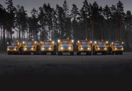 The seven new-generation Volvo articulated haulers