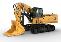 The new 93-tonne Cat 395 front-shovel large excavator
