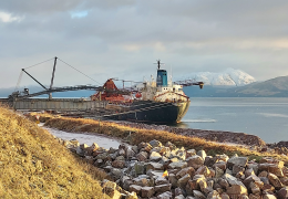 ‘MV Yeoman Bank’ being loaded with the 200 millionth tonne of granite 