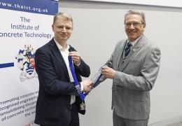 L-R: John Reddy receiving the ICT President’s chains of office from outgoing President Colin Nessfield