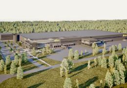 An illustration of the new distribution facility, in the Pilängen area of Örebro, Sweden