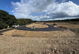Construction of the new access road at ARA’s sand quarry on the Surrey-Hampshire border 