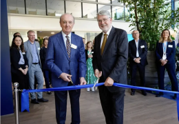 L-R: Donal O’Riain, founder and global managing director of Ecocem, and Niall Burgess, Ireland’s ambassador to France and Monaco, at the official opening of the new R&I centre in France