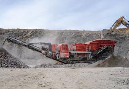 Breedon’s new Finlay J-1480 jaw crusher, supplied by Molson Finlay, in action at Daviot Quarry