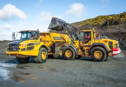 Volvo A30G hauler and L120H wheel loader