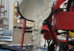 Concrete washout from a truckmixer