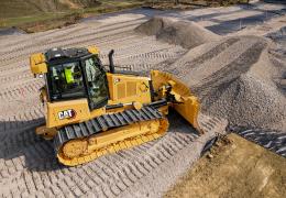 The new Cat D4 dozer features a lower sloping hood line that provides improved visibility