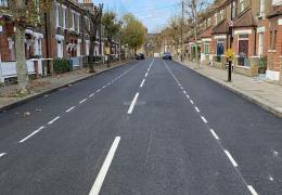 Resurfaced road in Westminster