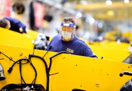 JCB worker woith visor