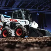 The prototype Bobcat S7X all-electric skid-steer loader