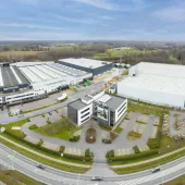 Komatsu Europe headquarters and warehouse facilities in Vilvoorde, Belgium