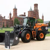 Develon’s DL 320-7 wheel loader on display in Washington