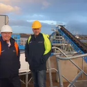 L-R: Directors Bob Borthwick and Peter Scott at the £6 million wash plant, which is still undergoing commissioning work