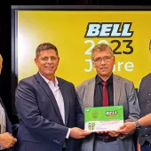 Appreciation from the district and municipality: (L-R) Bell Group chairman Gary Bell and group chief executive officer Leon Goosen with District Administrator Reinhard Krebs and 1st Alderman Hörselberg-Hainich, Michael Thomas