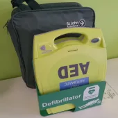 One of Raymond Brown Group’s new automated external defibrillators (AEDs)