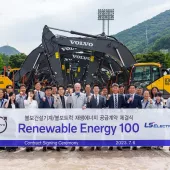 Volvo CE are partnering with LS Electric to install solar panels at its Changwon facility in South Korea