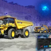 Komatsu’s Smart Quarry Site all-in-one fleet-management solution has machine mesh connectivity